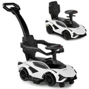 INFANS 3 in 1 Ride on Push Car, Licensed Lamborghini Baby Stroller Sliding Walking Car with Push Handle