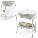 INFANS 2 in 1 Baby Changing Table with Bath Tub Unit, Folding Diaper Dresser Station with Wheels Waterproof Pad