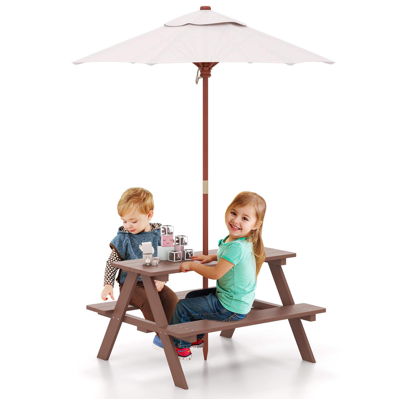 Toddler Activity Picnic Table for Garden Backyard Patio