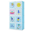 INFANS Children Wardrobe, Kid Closet, Cute for Kids Bedroom Nursery Armoire with 8 Cube, Kid Clothes Storage Organizer