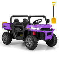 INFANS 2 Seater Ride on UTV, 12V Kids Electric Vehicle Dump Truck, Toddlers Battery Powered Car with Music