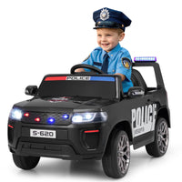 INFANS Ride on Police Car, 12V Kids Battery Powered Electric Vehicle with Siren, Flashing Lights, Bluetooth, Power Display