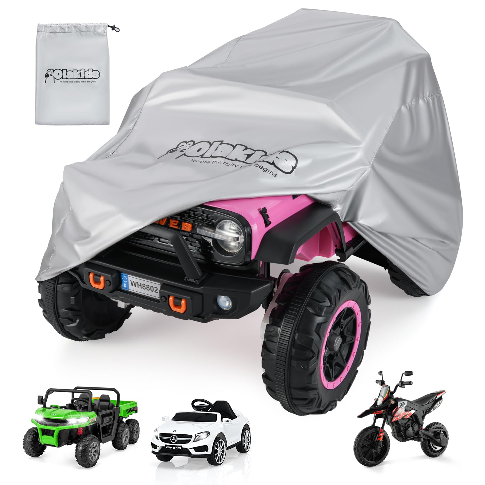 INFANS Kids Ride on Toy Car Cover, Outdoor Large Protector for Children Toddler Electric Vehicles Power Wheels Jeep Truck