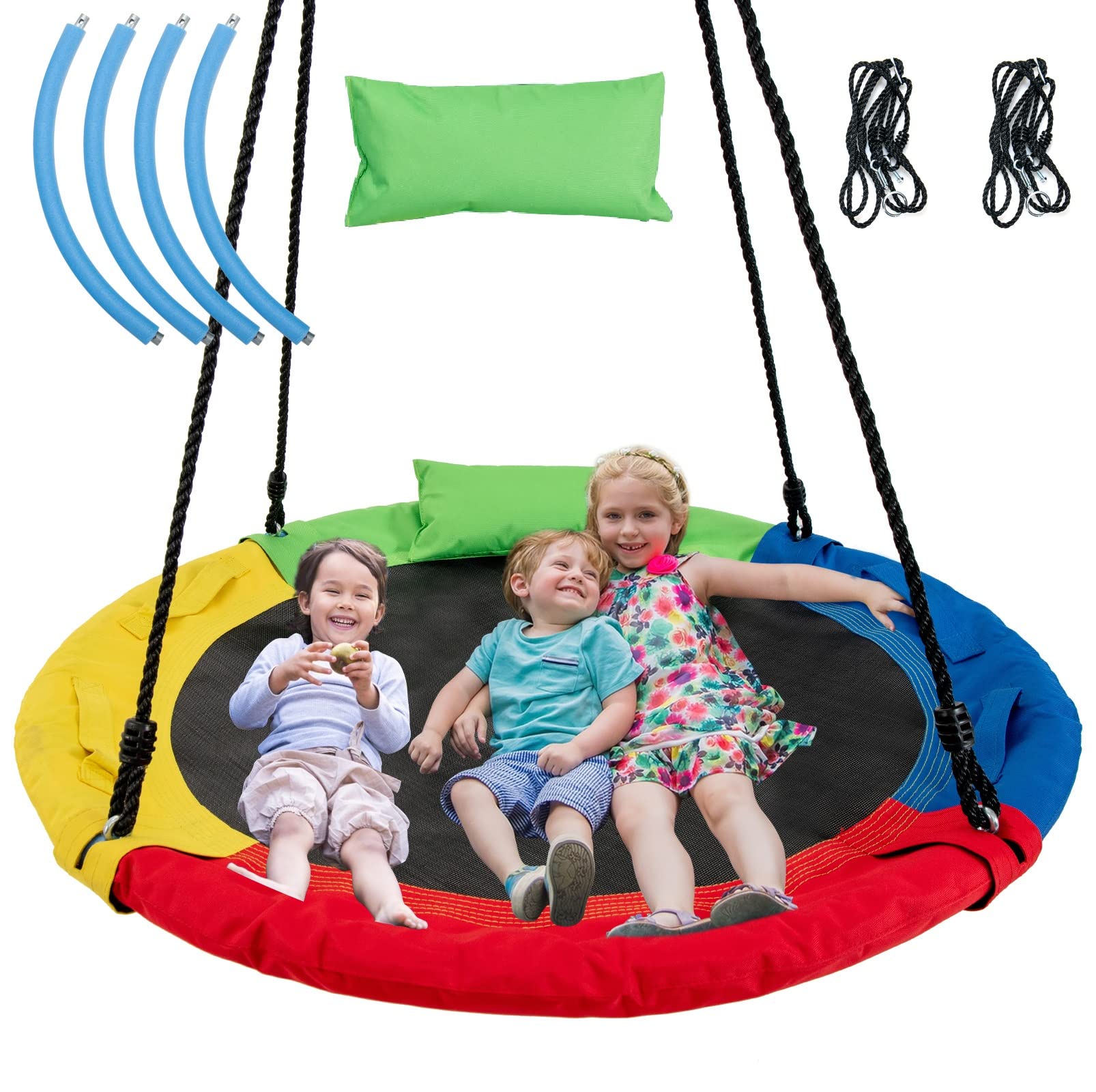 INFANS 660lbs 40 Inch Saucer Tree Swing, Round Flying Swing Seat for Kids, Outdoor Round Platform Swing