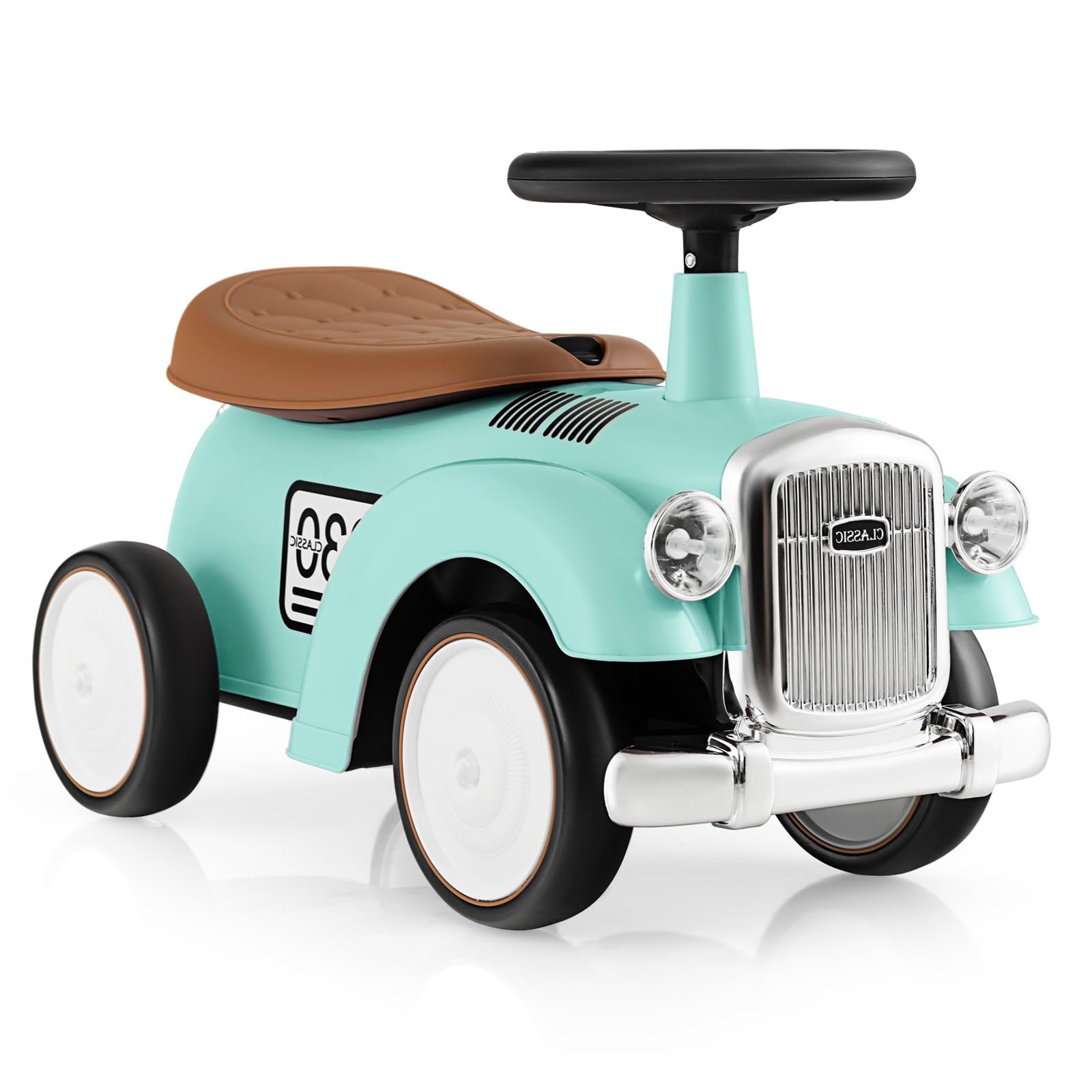 Toddler Foot to Floor Sliding Toy with Steering Wheel for Boys Girls