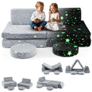 INFANS Modular Kids Play Couch, 6 PCS Toddler Creative Sectional Fort Building Sofa for Playroom, Bedroom