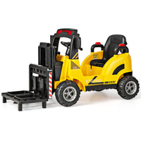 INFANS Ride on Forklift, 12V Kids Electric Vehicle Construction Truck with Liftable Fork and Pallet, Toddlers Battery Powered Car