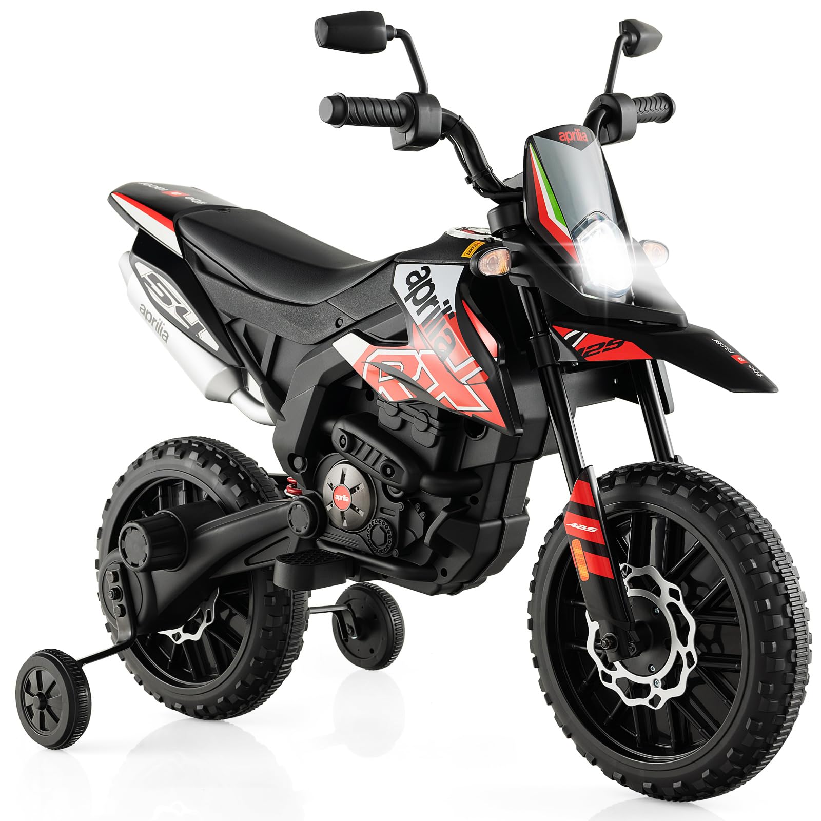 INFANS Kids Motorcycle 12V, Electric Ride-on Motorbike for Toddlers with Training Wheels