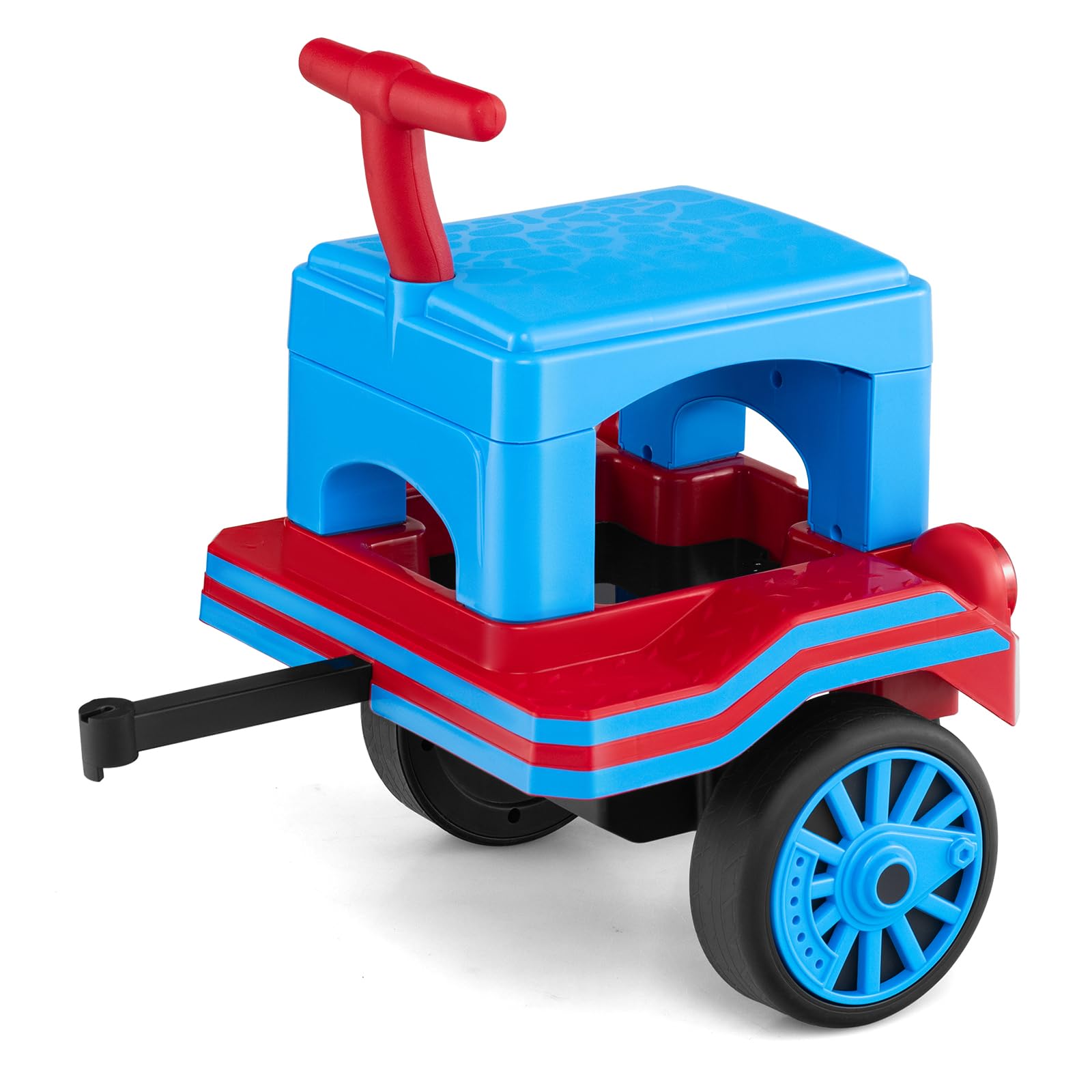 3-Seater 12V Battery Powered Kids Ride on Train with Carriage Trackless