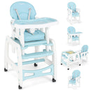 INFANS 5 in 1 Baby High Chair, Convertible Toddler Table Chair Set, Rocking Chair, Multi-Function Seat with Lockable Universal Wheels