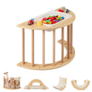 INFANS Wooden Arch Climber Rocker with Soft Cushion, 6 in 1 Montessori Climbing Toys for Toddlers, Gym Playset Gift for Kids