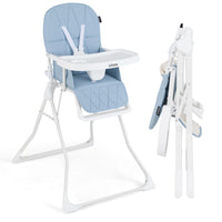 INFANS Baby High Chair, Quick Folding Portable Highchair for Babies and Toddlers with Adjustable Footrest Removable Dishwasher Tray PU Seat
