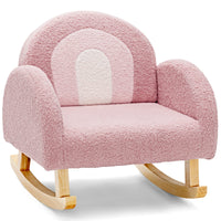 INFANS Kids Sofa, Toddler Rocking Chair with Solid Wooden Frame, Anti-Tipping Design, Plush Fabric, Children Armchair INFANS