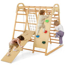 INFANS 8 in 1 Climbing Toys for Toddlers, Kids Wood Montessori Climber Playset, Indoor Playground Jungle Gym
