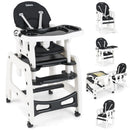 INFANS 5 in 1 Baby High Chair, Convertible Toddler Table Chair Set, Rocking Chair, Multi-Function Seat with Lockable Universal Wheels