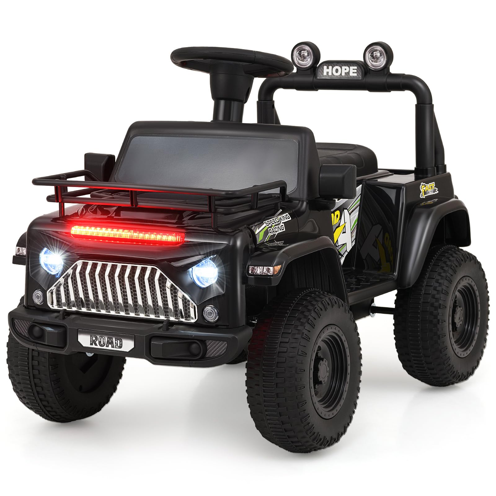 INFANS Kids Ride on Car, 6V Battery Powered Electric Vehicle ATV for Toddlers with Foot Pedal, Music