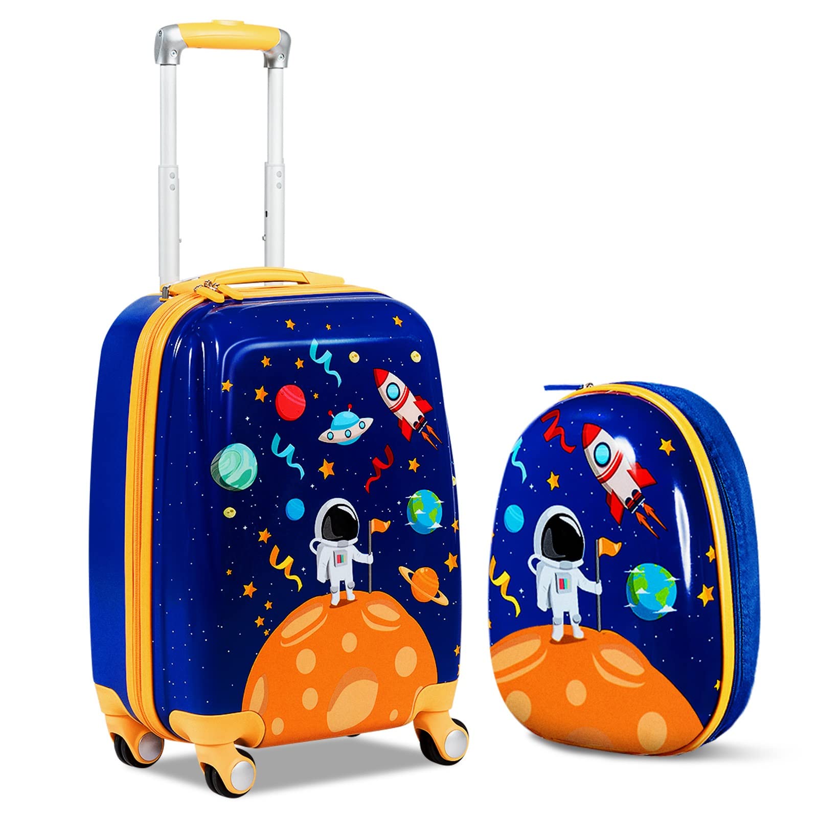 12’’ Travel Backpack and 18’’ Carry on Suitcase with Rolling Spinner Wheels