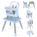 INFANS 8 in 1 Baby High Chair, Convertible Highchair for Babies and Toddlers, Infant Dining Booster Seat, Kids Stool Table Chair Set