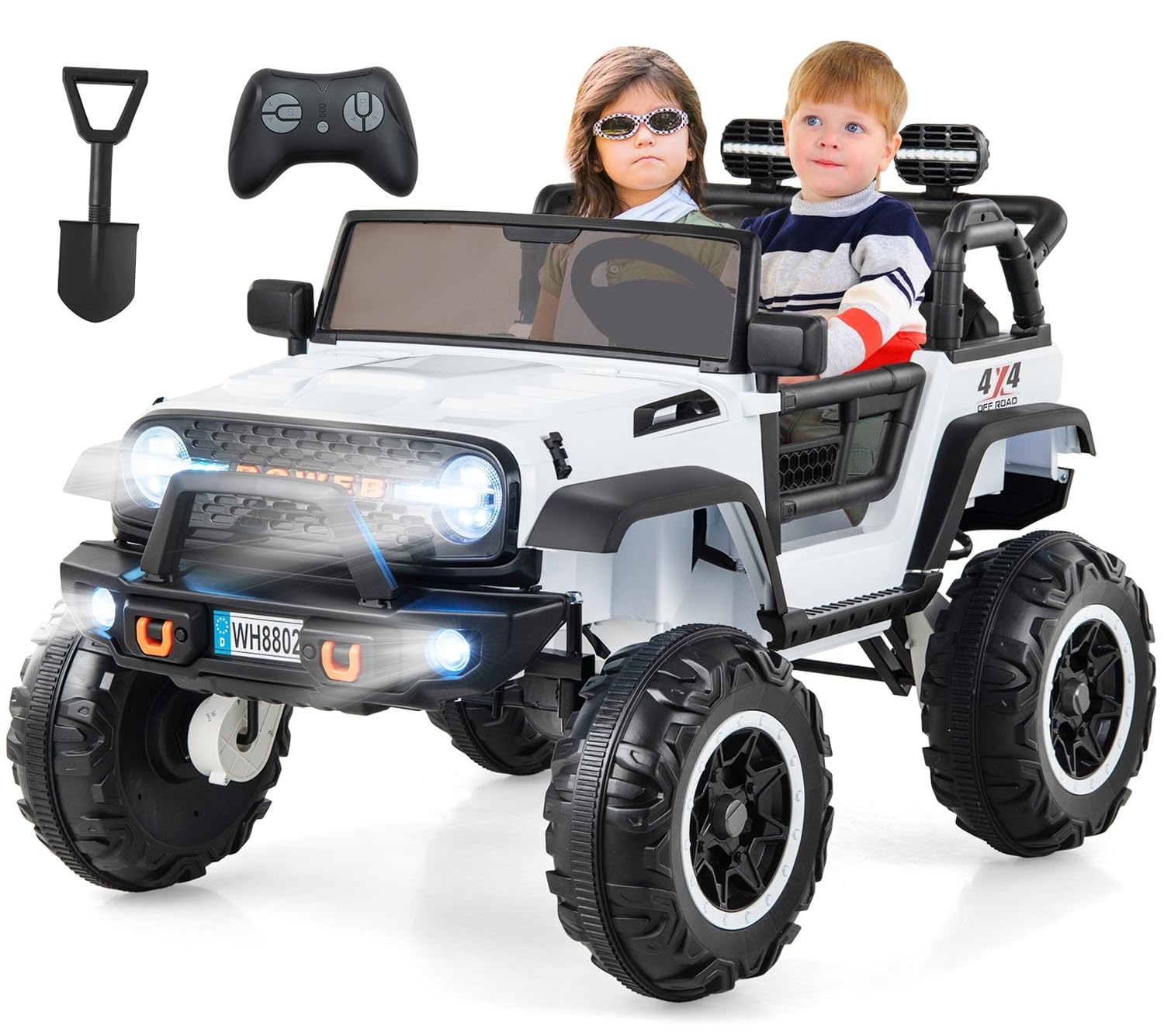 INFANS 24V 2 Seater Ride on Car for Kids, 2WD/4WD Battery Powered with Remote Control, 20" Wide Seat Electric Jeep Toys