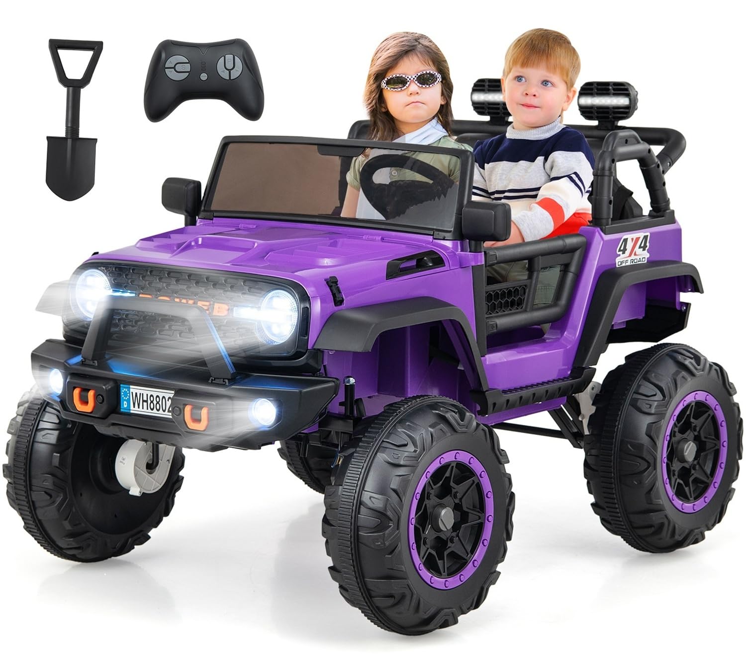 INFANS 24V 2 Seater Ride on Car for Kids, 2WD/4WD Battery Powered with Remote Control, 20" Wide Seat Electric Jeep Toys