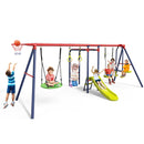 Outdoor A Frame Heavy Duty Metal Swing Stand with Monkey Bar for Kids