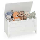 INFANS Wooden Toy Chest , Wide Kids Toy Box Storage Space with Safety Hinge and Handles INFANS