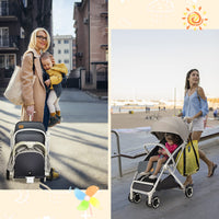 INFANS Lightweight Baby Stroller for 0-36 Month, Compact Stroller with One-Hand Fold, Travel Stroller for Airplane