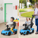 INFANS 3 in 1 Ride on Push Car, Licensed Lamborghini Baby Stroller Sliding Walking Car with Push Handle