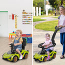INFANS 3 in 1 Ride on Push Car, Licensed Lamborghini Baby Stroller Sliding Walking Car with Push Handle