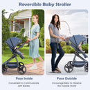 INFANS 2 in 1 Baby Stroller, Convertible Stroller, Foldable High Landscape Shock Absorption with Reversible Seat