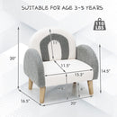 INFANS Kids Sofa, Toddler Armchair with Solid Wooden Frame Anti-Tipping Design Plush Fabric, Upholstered Children Chair