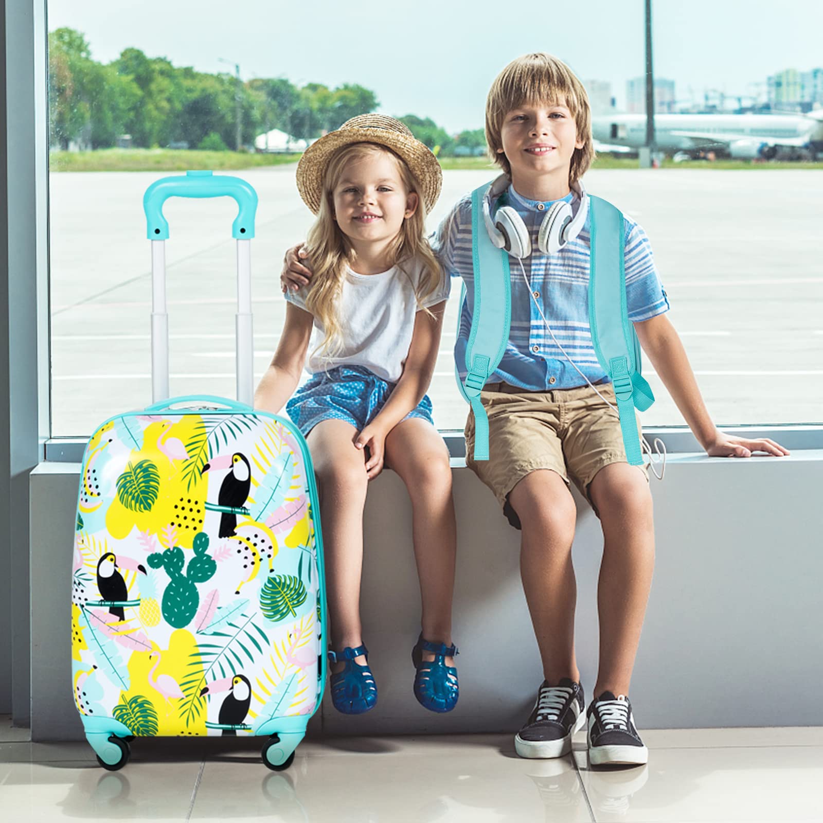 2 Pcs Kid Luggage Set for Children Boys Girls