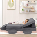 INFANS Modular Kids Play Couch, 6 PCS Toddler Creative Sectional Fort Building Sofa for Playroom, Bedroom