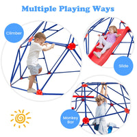 INFANS Climbing Dome with Slide, Kids Outdoor Jungle Gym Geometric Dome Climber, 8FT Climb Structure Backyard