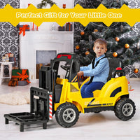 INFANS Ride on Forklift, 12V Kids Electric Vehicle Construction Truck with Liftable Fork and Pallet, Toddlers Battery Powered Car
