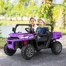 INFANS 2 Seater Ride on UTV, 12V Kids Electric Vehicle Dump Truck, Toddlers Battery Powered Car with Music