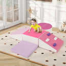 INFANS Climbing Toys for Toddlers, 6 Pieces Baby Foam Blocks Soft Play Set, Indoor Kids Climb and Crawl Sliding Structure