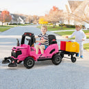 INFANS Ride on Car, 12V 2 in 1 Kids Street Sweeper Truck Electric Vehicle with Remote Control