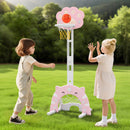 INFANS Toddler Basketball Hoop, 3 in 1 Height Adjustable Kids Sports Activity Center Indoor with Soccer Goal Golf Ball and Club