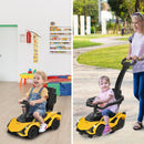 INFANS 3 in 1 Ride on Push Car, Licensed Lamborghini Baby Stroller Sliding Walking Car with Push Handle