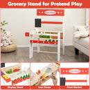 INFANS Grocery Store Marketplace Toy, Kids Wooden Market Stand Pretend Play Set