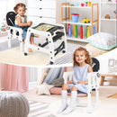 INFANS 5 in 1 Baby High Chair, Convertible Toddler Table Chair Set, Rocking Chair, Multi-Function Seat with Lockable Universal Wheels