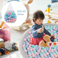 INFANS Foam Ball Pit for Toddlers with 200 Balls, 36"x 12" Large Round Ball Pool Playpen with Soft Memory Sponge Pad, BPA Free