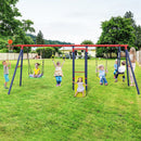 Outdoor A Frame Heavy Duty Metal Swing Stand with Monkey Bar for Kids