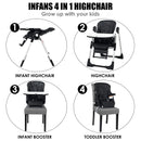 INFANS 4 in 1 High Chair�CBooster Seat, Convertible Highchair, Installation-Free,Simple Fold for Baby, Infant& Toddler