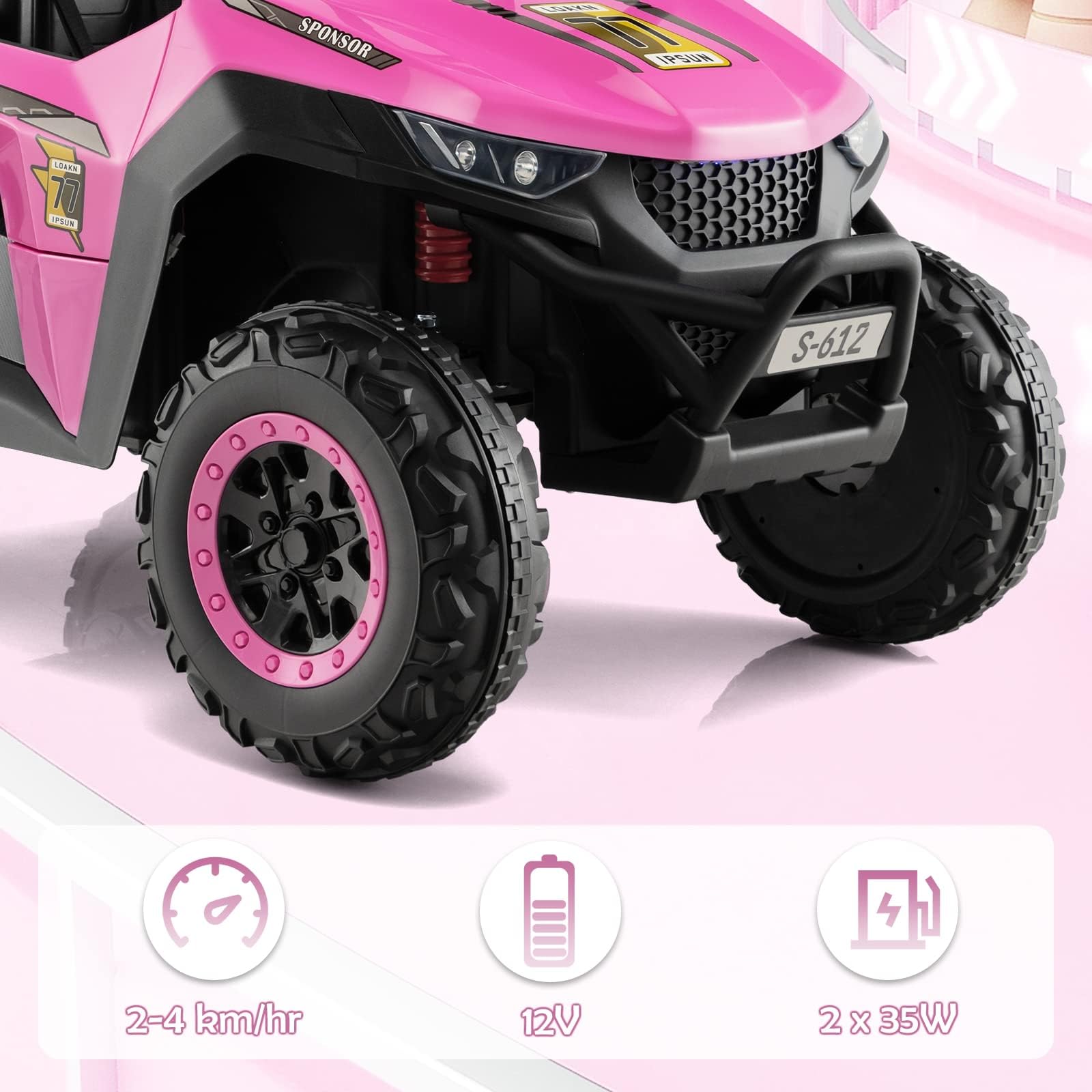 INFANS 2 Seater Kids Ride on UTV, 12V Electric Truck Car with Remote Control, Battery Powered Vehicle