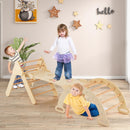 INFANS Climbing Toys for Toddlers, 5 in 1 Kids Wooden Montessori Triangle Set Climber Toy, Indoor Climb Activity