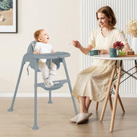 INFANS 4 in 1 Baby High Chair, Convertible Highchair for Babies and Toddlers, Infant Feeding Highchairs with Removable Tray Adjustable Footrest