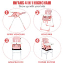 INFANS 4 in 1 High Chair�CBooster Seat, Convertible Highchair, Installation-Free,Simple Fold for Baby, Infant& Toddler