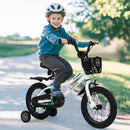 INFANS Kids Bike 12 Inch Toddlers Bike with Training Wheels Basket Adjustable Seat Handbrake and Coaster Brake